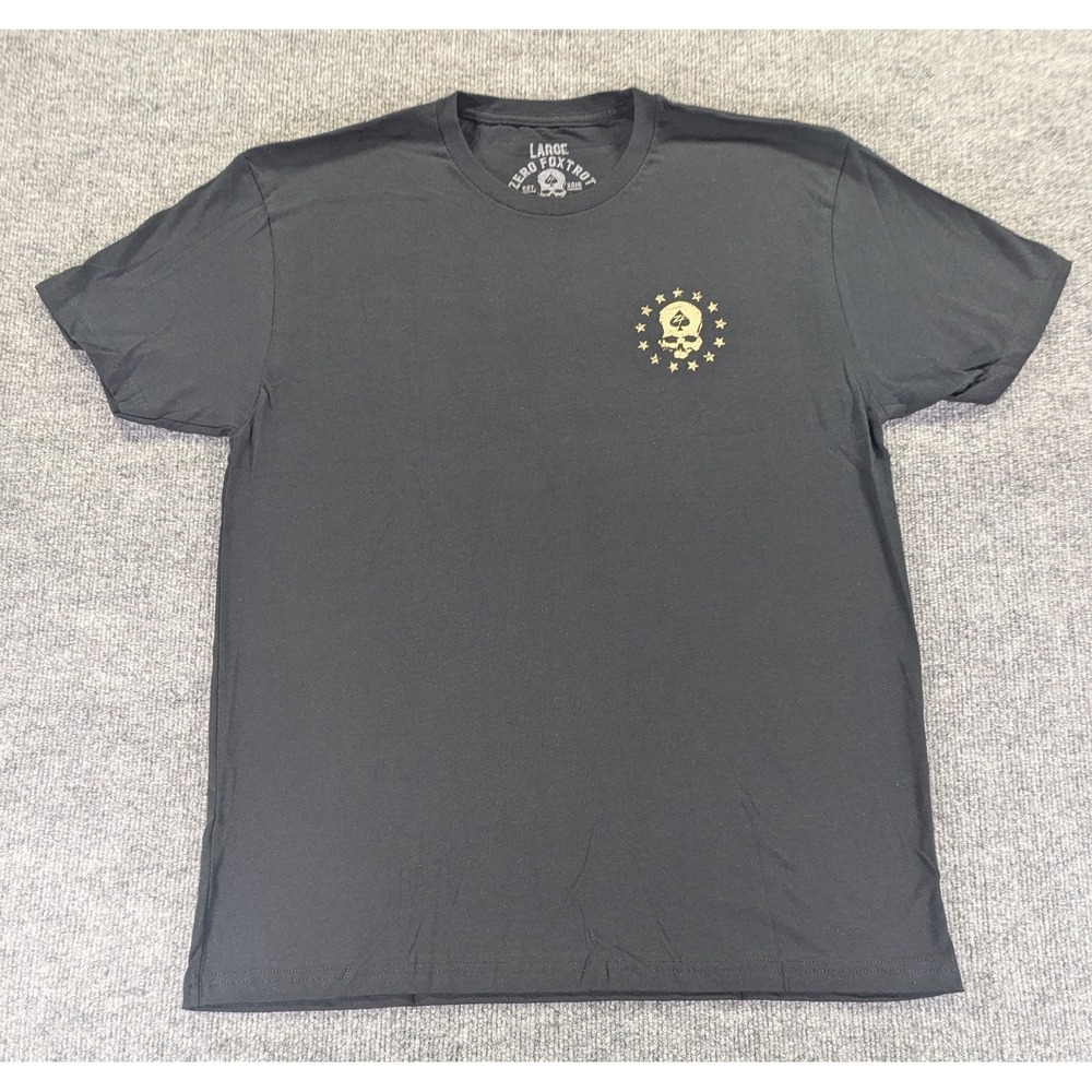 Zero Foxtrot Est.1776 Flag T-Shirt Men's Size Large Black